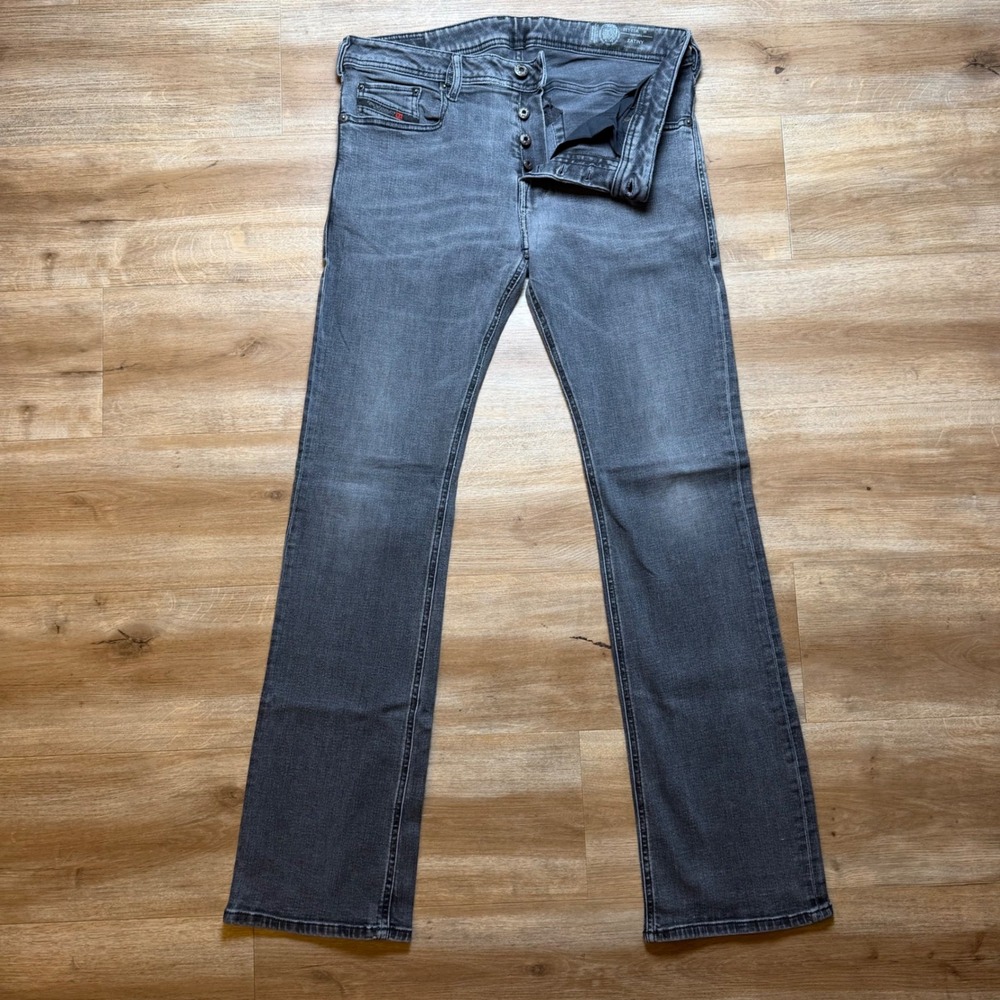 Diesel Zatiny Jeans Mens 33x32 Gray Regular Bootcut Stretch Denim Pants R4Q80